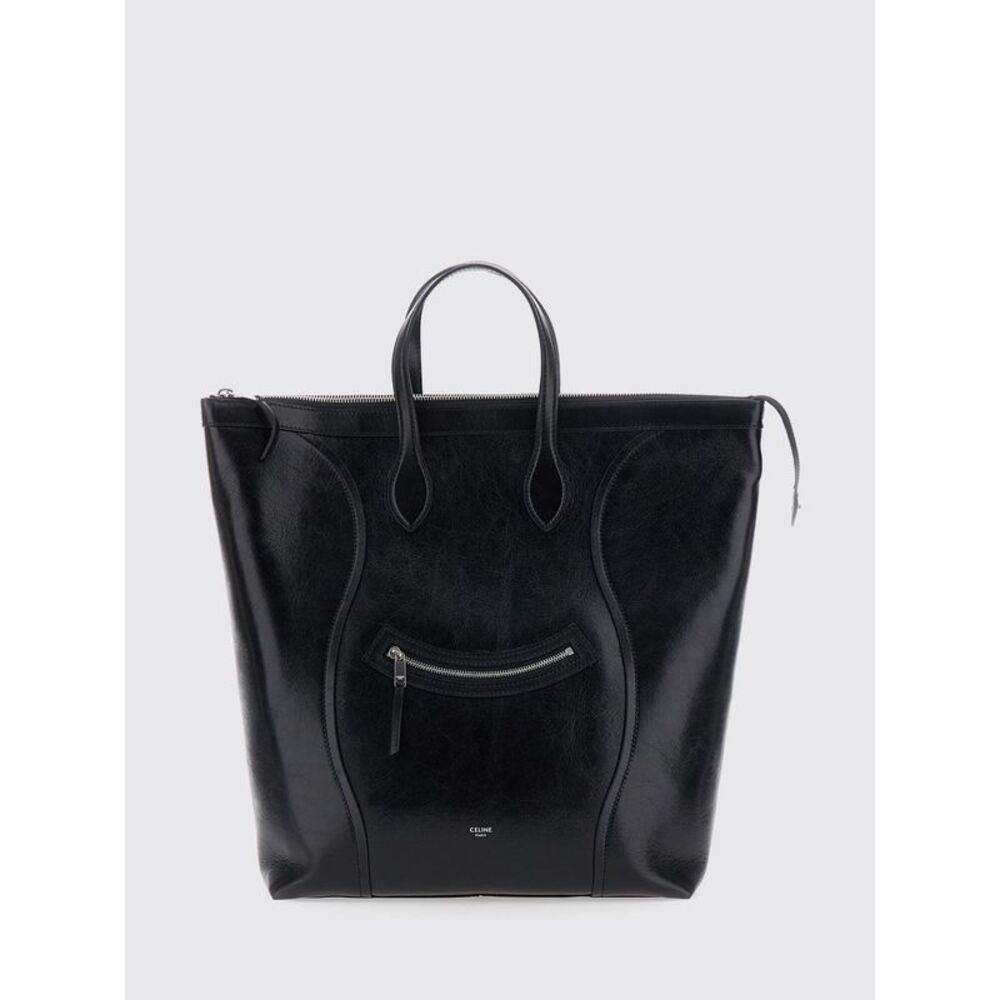 Celine Men The Vertical Calfskin Leather Tote Bag Celine With Foil Logo